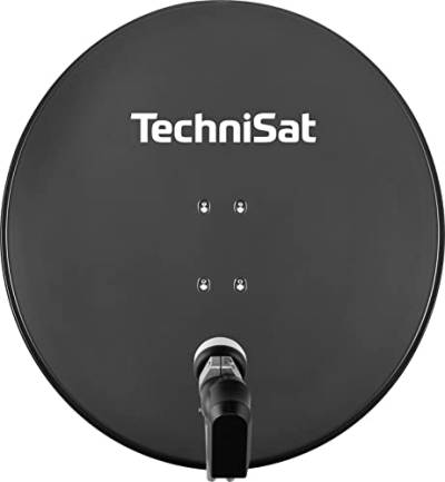 TechniSat SATMAN 850 PLUS - Satellitenschüssel für 2 Teilnehmer (85 cm Sat Spiegel mit Masthalterung und 40mm Universal-Twin-LNB) grau von TechniSat