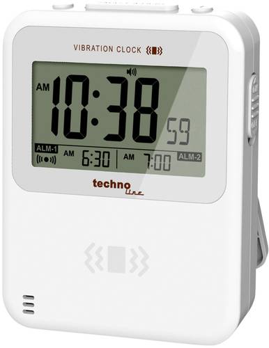 Techno Line WT 350 Quarz Wecker Weiß Alarmzeiten 2 Vibrationsalarm von Techno Line