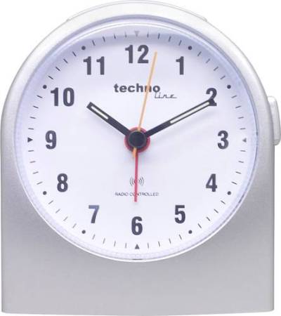 Techno Line WT 753 Funk Wecker Silber Alarmzeiten 1 Fluoreszierend Zeiger 1 Timerzeit von Techno Line
