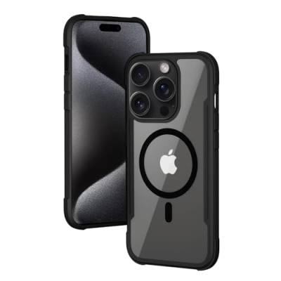 Techtrix für iPhone 15 Hülle, kompatibel mit MagSafe, Militärnorm Schutz, vergilbungsbeständig, Kratzfeste Rückseite, magnetisches HandyHülle Case für iPhone 15, Classic Series, Klar von Techtrix