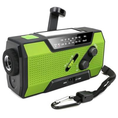 Tragbare Solar, Notfall Radio mit Kurbel, Techtrix Wetter AM/FM/SW Radio,4000mAh Wiederaufladbare Powerbank,USB-Handy-Lader,LED Taschenlampe & Leseleuchte,SOS Alarm,Kompass für Camping Ourdoor von Techtrix