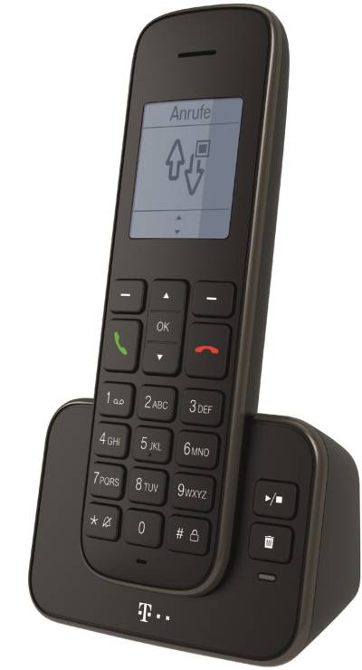 Sinus A 207 Schnurlostelefon mit Anrufbeantworter schwarz von Telekom