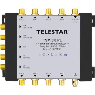 Telestar TSM 5/8 PL Multischalter Verteilung bis zu 8 Teilnehmern von Telestar