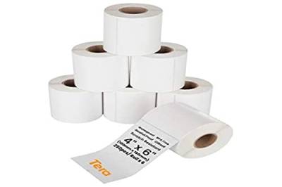 Tera Shipping Label Versandetiketten 100 x 150 mm, 250 Labels x 6 Rollen = 1500 Labels für Verschiedene Drucker BPA-Frei Selbstklebend Adressetiketten mit Gratis-Etiketten für Zerbrechliche Waren… von Tera
