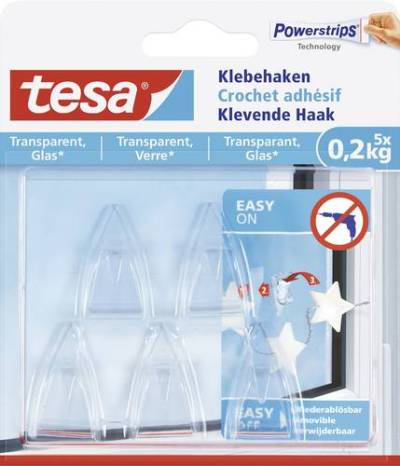 TESA Klebehaken Small Transparent Inhalt: 5St. von Tesa