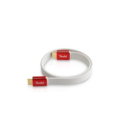 Teufel HDMI-2.0-Flachkabel Highspeed HDMI-Flachkabel unterstützt alle 2.0-Spezifikationen, Vergoldeter Anschluss (Weiß, 0,75 m) von Teufel