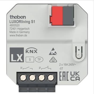 Theben 4800520 LUXORliving S1-1-fach UP-Schaltaktor - Öffner/Schließer - Schalten - Verzögerung - Impulsfunktion von Theben