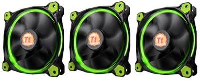 Thermaltake CL-F055-PL12GR-A Riing 12 LED Gehäuselüfter, 3er Set grün von Thermaltake