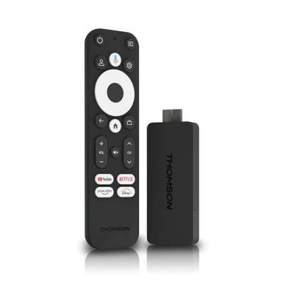 Thomson Streaming Stick 140G, 4K UHD,Google Voice Control,WiFi, (Netflix, Prime Video, YouTube, Disney+, Canal+, Spotify, DAZN), Chromecast Built-in von Thomson