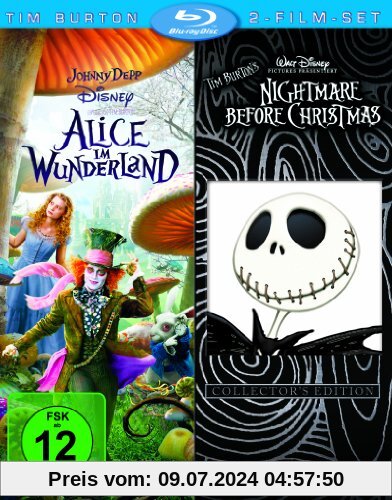 Tim Burton 2-Film-Set (3 Discs): Alice im Wunderland/Nightmare before Christmas [Blu-ray] von Tim Burton