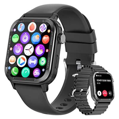 Tipmant Smartwatch mit Bluetooth Anrufe, Fitnessuhr IP68 Wasserdicht Fitness Tracker mit Herzfrequenz, SpO2, 123 Sportmodi, Schrittzähler, Schlafmonitor, Smart Watch für Damen Herren Android und iOS von Tipmant