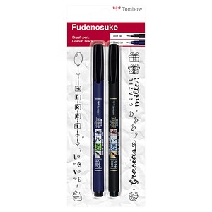 Tombow Fudenosuke Brush-Pens schwarz, 1 Set von Tombow