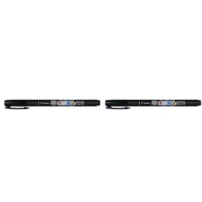 Tombow WS-BS Brush Pen Fudenosuke, weiche Spitze, schreibfarbe schwarz, 1 Stück (2er Pack) von Tombow