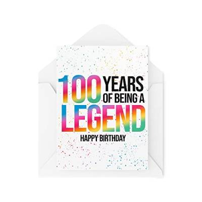 Tongue in Peach Lustige Meilenstein-Geburtstagskarte | 100 Years Of Being A Legend | For Her Him Bestie Birthday Banter Joke Friend Son Daughter | CBH1041 von Tongue in Peach