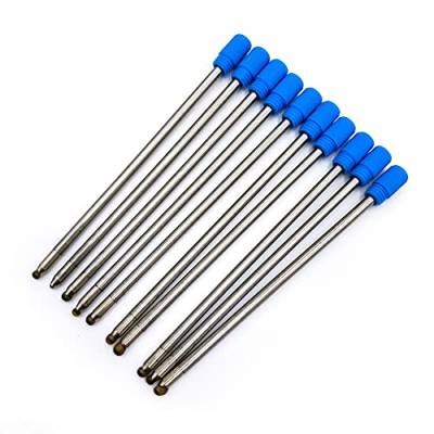 10 STÜCKE 7 cm Kugelschreiberminen aus Metall, Schwarze oder Blaue Kompatible Tintenminen - Blau von TopHomer