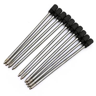 10 STÜCKE 7 cm Kugelschreiberminen aus Metall, Schwarze oder Blaue Kompatible Tintenminen - Schwarz von TopHomer