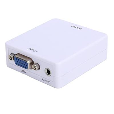 Topiky VGA zu High Definition Multimedia Interface Converter, HDMI zu VGA 1080P Box Adapter mit Ladekabel für Computer, Desktop, Laptop, PC, Projektor (weiß) (Weiss) von Topiky