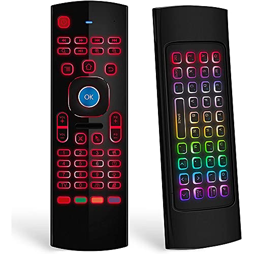 Toranysadecegumy Maus für TV-Box, Tastatur-Maussteuerung mit RGB-Hintergrundbeleuchtung MX3 IR Lernen von Toranysadecegumy