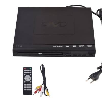 Torsten DVD-225 Heim-DVD-Player, Digitaler Multimedia-Player, AV-Ausgang mit Fernbedienung für TV, VCD, DVD-Player, EU-Stecker von Torsten