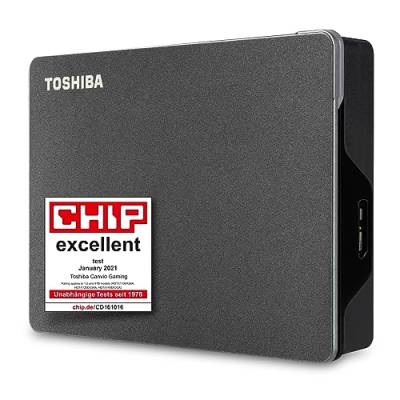Toshiba 4TB Canvio Gaming - Portable External Hard Drive compatible with most PlayStation, Xbox and PC consoles, USB 3.2. Gen 1 Technology, Black (HDTX140EK3CA) von Toshiba