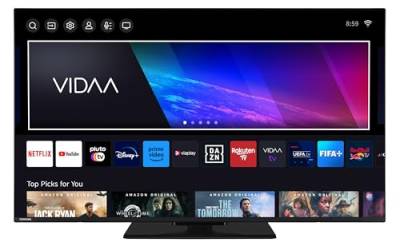 Toshiba 50 Zoll VIDAA TV Fernseher (4K UHD Smart TV, HDR Dolby Vision, Triple-Tuner, Bluetooth, Dolby Audio) 50UV3463DAW [2024] von Toshiba