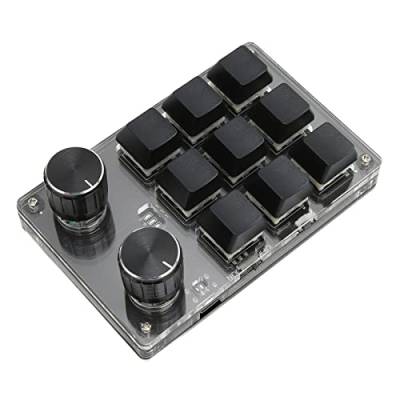 Einhändige Mechanische Tastatur, 2-Knopf-kleine Programmierbare DIY-Tastatur OSU, Kabellose USB-Dual-Modus-mechanische Gaming-Tastatur mit Knopffunktion, 9 Vollständig Programmierbare Tasten für Büro, von Tosuny