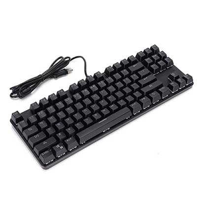 Mechanische Beleuchtete Tastatur, Gaming-Tastatur mit 12 Multimedia-Tasten, Ergonomische Plug-and-Play-Tastatur, für PC Gamer Computer Desktop (Schwarz) von Tosuny