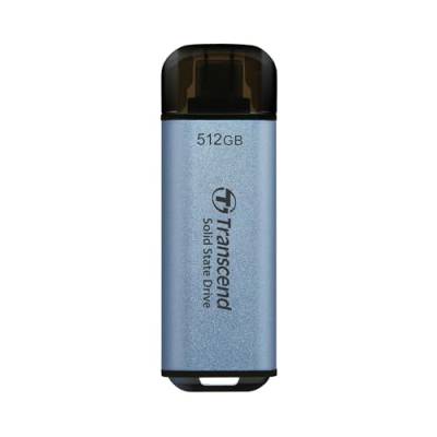 Transcend Portable SSD ESD300C 512GB USB Typ-C 10 Gbit/s PS4/PS5-kompatibel, Blau – TS512GESD300C von Transcend