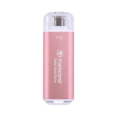 Transcend Portable SSD ESD300P 1TB USB Typ-C 10 Gbit/s PS4/PS5-kompatibel, Rosa – TS1TESD300P von Transcend