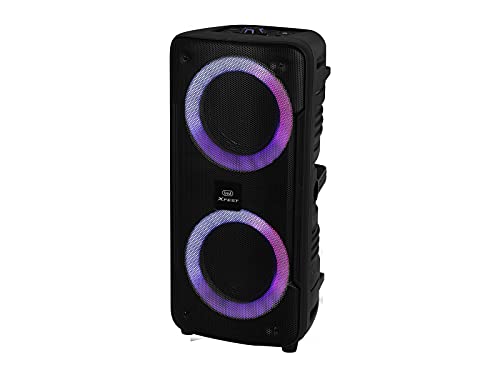 Trevi XFest XF 440 KB Tragbarer Trolley-Lautsprecher, 30 W, USB, Micro-SD, AUX-IN, Bluetooth und TWS-Funktion, integrierter Akku, Karaoke-Party-Lautsprecher mit Mikrofon im Lieferumfang enthalten von Trevi