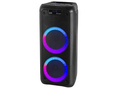 Trevi XFest XF 600 KB Tragbarer Lautsprecher mit 80W Verstärkung, Wireless Musikbox mit Dynamischem Mikrofon für Karaoke, USB-Anschluss, Micro SD, AUX-IN, Eingebauter Akku, Blaue LED Anzeige von Trevi