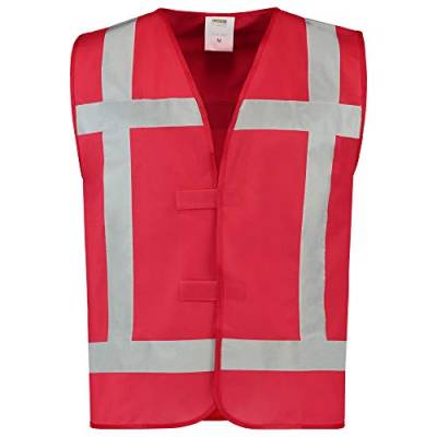 Tricorp 453014 Safety Reflexstreifen Warnweste, 100% Polyester, 120g/m², Fluorrot, Größe XS-S von Tricorp