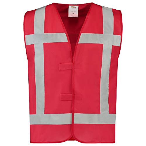 Tricorp 453014 Safety Reflexstreifen Warnweste, 100% Polyester, 120g/m², Fluorrot, Größe XS-S von Tricorp