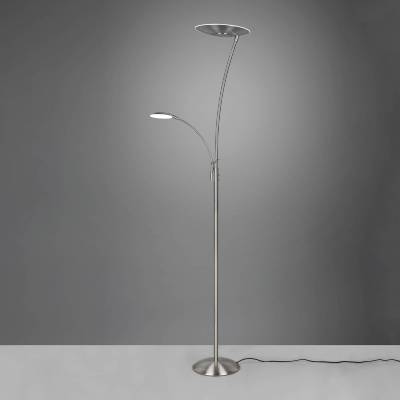 LED-Stehlampe Granby mit LED-Leselicht nickel matt von Trio Lighting
