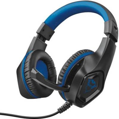 Trust GXT404B Rana Gaming Over Ear Headset kabelgebunden Stereo Schwarz, Blau Mikrofon-Rauschunterdr von Trust