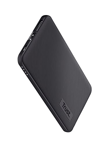 Trust Mobile Primo Dünne Powerbank Schnellladefunktion 5000 mAh, Nachhaltig, USB C Externer Akku, Tragbares Ladegerät 3A, Power Bank Handy, Smartphone, iPhone, iPad, Samsung, Xiaomi, Tablet von Trust