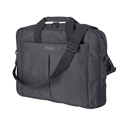 Trust Primo Laptoptasche 16 Zoll, Tasche mit Schultergurt, Tragetasche mit Innenpolsterung zum Schutz, Schultertasche für Reisen, Business, Büro, Schule - Schwarz von Trust