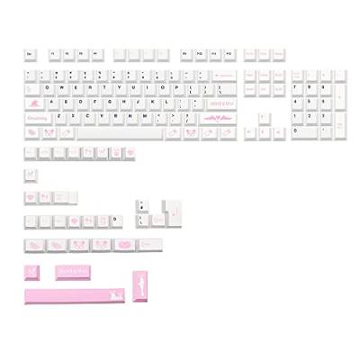 Tsadeer 137 Dreaming Girl Theme PBT Dye Subbed Keycap für Schalter Mx Mechanische Tastatur Keycap, Englisch Keycap von Tsadeer