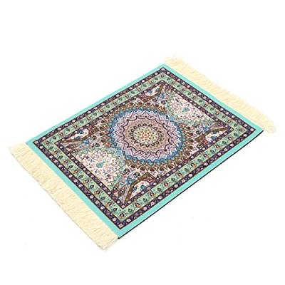 TuToy 28 cm X 18 cm Hellblau Bohemia Style Persian Teppich Mouse Pad Für Desktop Pc Laptop Computer von TuToy