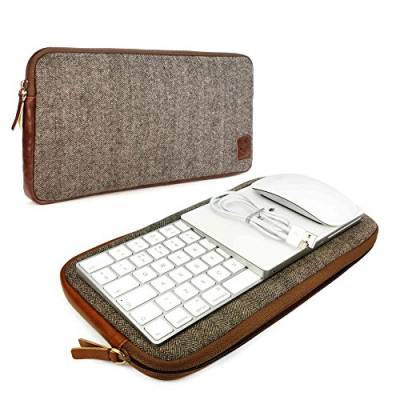 TUFF LUV Herringbone Tweed Travel case für Apple Magic Keyboard 1 & 2 / Mouse 1 & 2 / Trackpad 1 & 2 - Braun von TUFF LUV