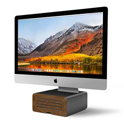 Twelve South HiRise Pro Monitorständer für iMac/Bildschirme Höhenverstellbarer Bildschirmständer mit Stauraum, doppelseitige Vorderseite und Ledereinlage von Twelve South