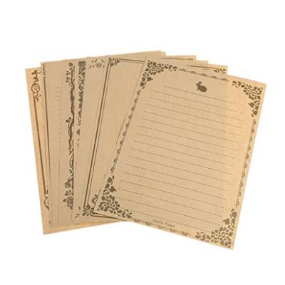 8 Blatt liniertes Briefpapier Schreibunterlage Schreibwaren Kalligraphiepapier Retro Zeichnung Skizze Blanko Papier Sortierte Briefpapier Briefpapier Vintage Brief… von U-M