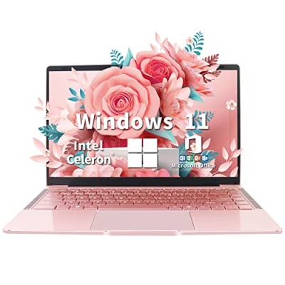 UDKED 14 Inch Laptop, 6GB RAM SSD Windows 11 Ultrabook, 1920x1080 Pixels, Intel Celeron J4105 Laptops (up to 2.5ghz) Dual Wi-Fi, 2xUSB 3.0(Englisches System)(Rotgold/6G+512GB SSD) von UDKED