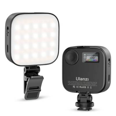 ULANZI U60 RGB Selfie Licht mit Clip, 3 Lichtmodi Handy Licht mit 18 Lichtszenen, Mini Videolicht Dimmbare 2500K-9000K mit Eingebautem 2500mAh Akkus CRI 95+ für Handy, Tablet, Laptop, YouTube, TikTok von ULANZI