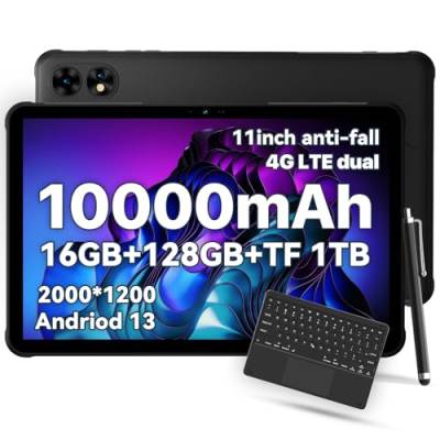 11 Zoll Tablet Android 13,Rugged Tablet Wasserdicht,UMIDIGI Active T1 Outdoor Tablet 16GB RAM+128GB(TF 1TB),2000*1200 Senioren Tablet mit Sim Card slot,8Core Tablet mit Stift/16MP+16MP/10000mAh/5G/GPS von UMIDIGI