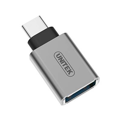UNITEK Adapter von USB Type A auf USB Type C / Hot Swap und Plug & Play / Konverter aus Aluminium, Grau / für Apple, PC, Notebook, Samsung Galaxy, Huawei, Xiaomi / Y-A025CGY von UNITEK