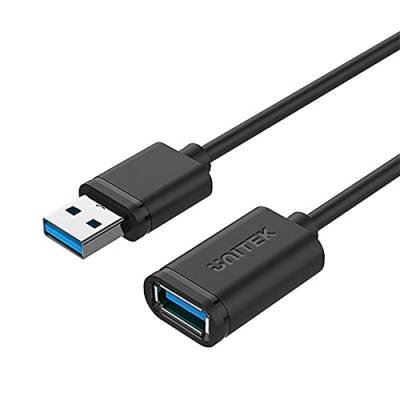 UNITEK Kabel USB 3.0 A Stecker auf USB A Buchse/Verlängerungskabel / 1,5 Meter, Schwarz/Verlängerung für Drucker, Tastatur, Kartenleser etc. / Y-C458GBK von UNITEK