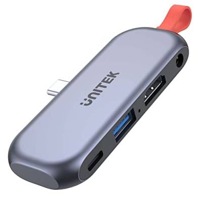 Unitek D1070A uHUB Q4 Lite 4-in-1 USB-C Hub für iPad Pro und Air mit HDMI und 100W Power Delivery/Aluminimum-Legierung und ABS umweltfreundlicher Kunststoff von UNITEK
