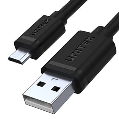 Unitek Kabel USB A auf micro USB/ 1,5 Meter/schnelles Aufladen und Synchronisation/Quick Charge/ 2,5 A/USB 2.0 480 Mbps/ 100% Kupfer, Schwarz, PVC Ummantelung von UNITEK