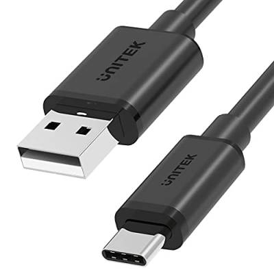 Unitek USB-A - USB-C Kabel kurz 50cm Y-C481BK / USB 2.0 Standard/Quick Charge 3.0 / Laden/Strom- und Datenübertragung/Durchsatz: 480 Mbps/PVC/Schwarz von UNITEK